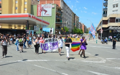 Un moment de la marxa a la plaça Concòrdia | David Bisbal